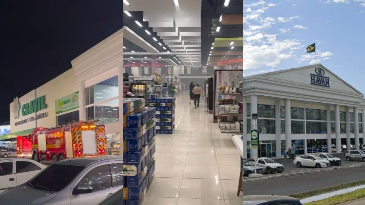 VÍDEO: Havan é evacuada após fumaça de incêndio em supermercado ao lado invadir loja em SC